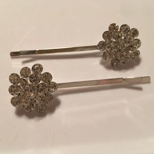Rhinestone Flower Hair Pins